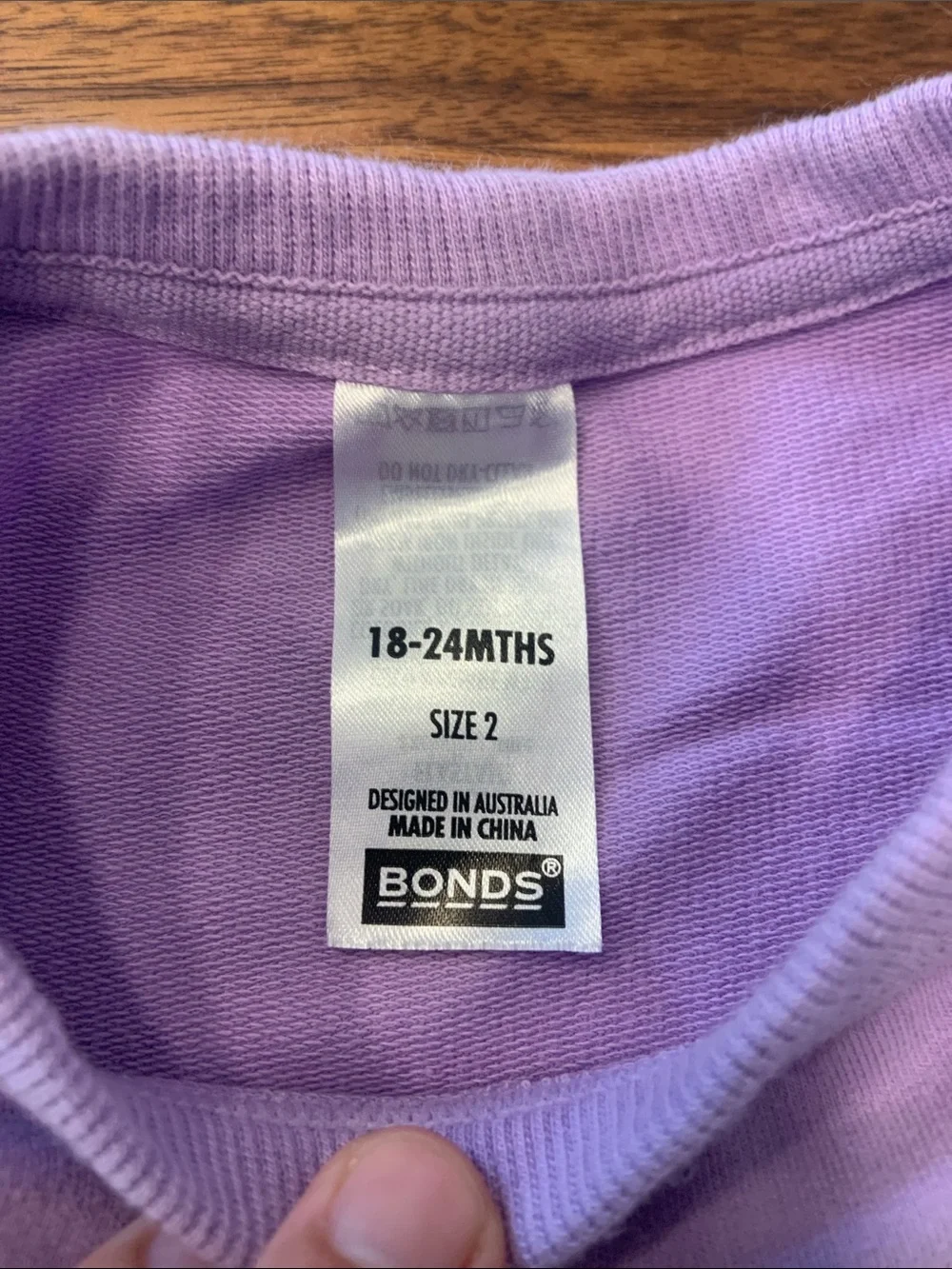 Bonds Girls Lavender Ruffle Shoulder Sweatshirt 18-24M - Like New